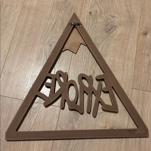 Wooden Mountain Wall Art with White Peak - Picture 4 of 4